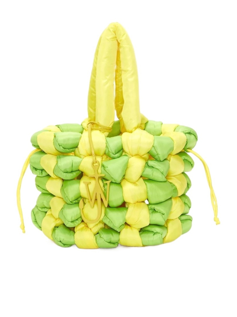 JW ANDERSON Yellow and Lime Padded Knot Tote